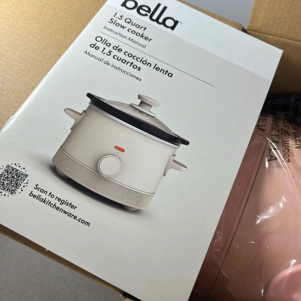 NEW Bella 1.5‎ Qt Slow Cooker Crockpot Ceramic Nonstick Blossom Pink